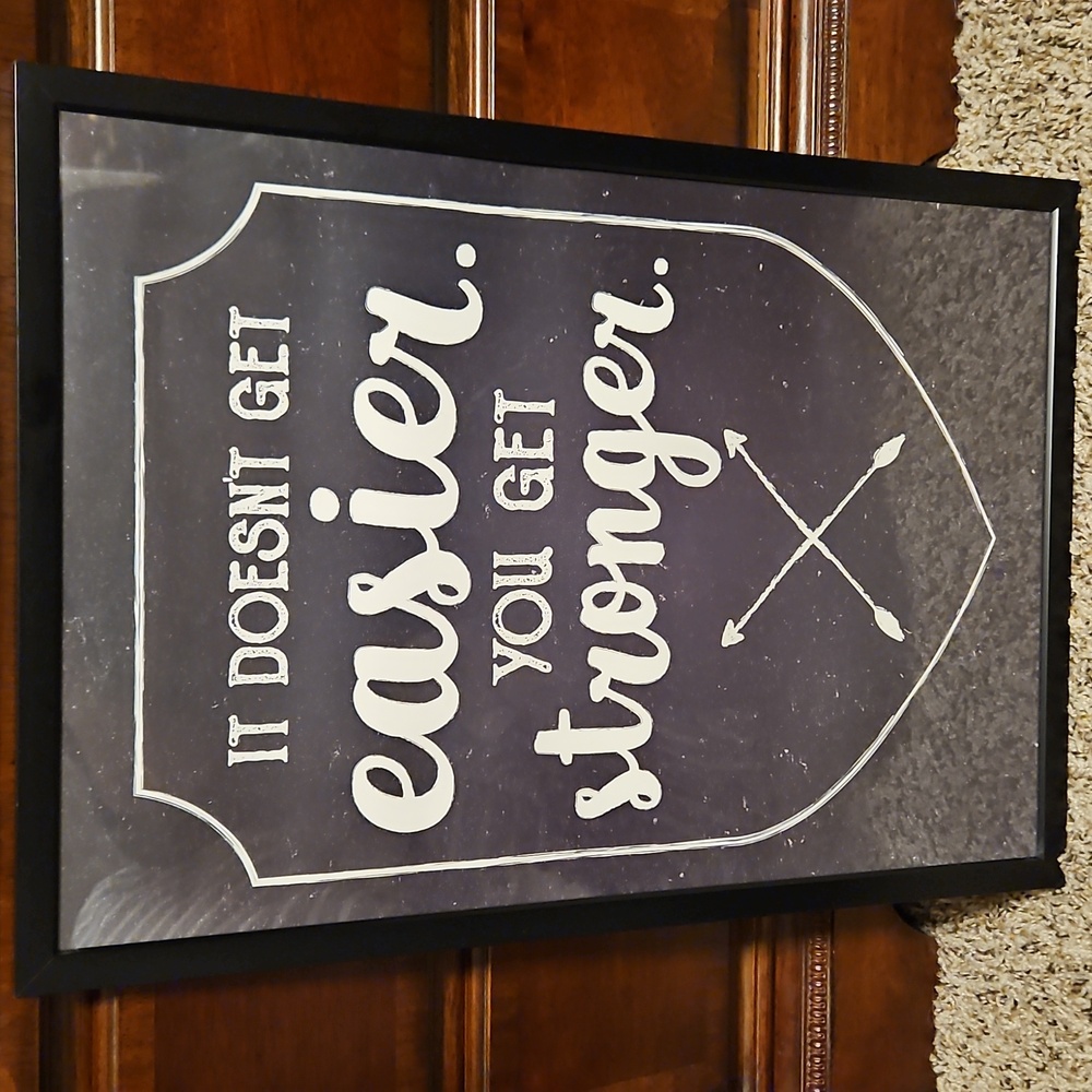 Motivational Quote Wall Art Black Frame 13x19 NWT